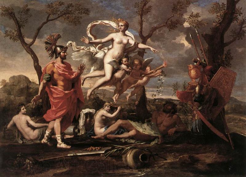 Nicolas Poussin Venus Presenting Arms to Aeneas Spain oil painting art